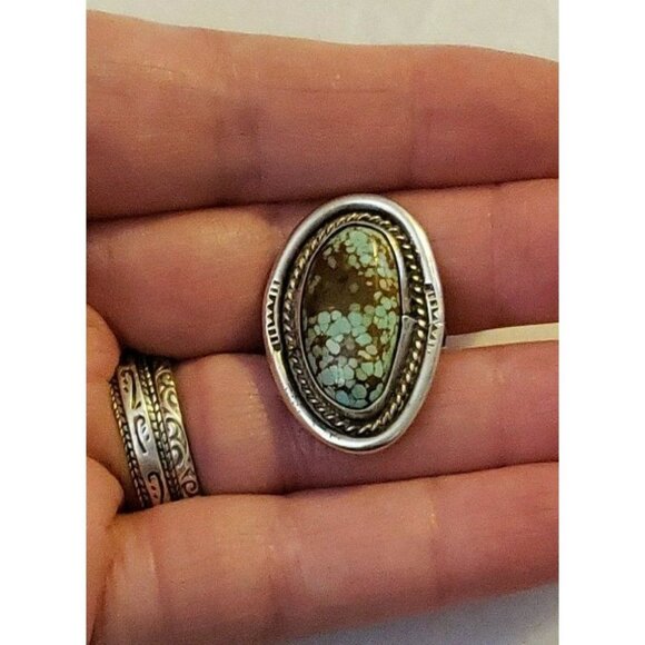 Navajo Signed No.8 mine Turquoise sterling silver ring s5.5   (NAR 1127) - Picture 6 of 8